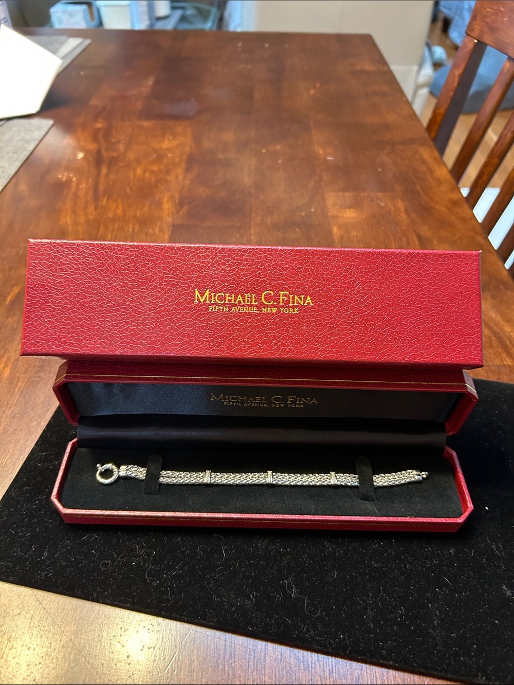 Michael C Fina 14K White Gold Diamond Bracelet 9.76g Jeweler Verified